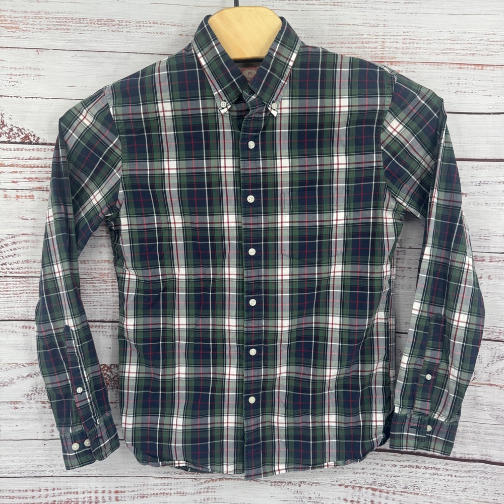 Brooks Brothers Plaid Button Down Shirt Mens Medium Long Sleeve Casual